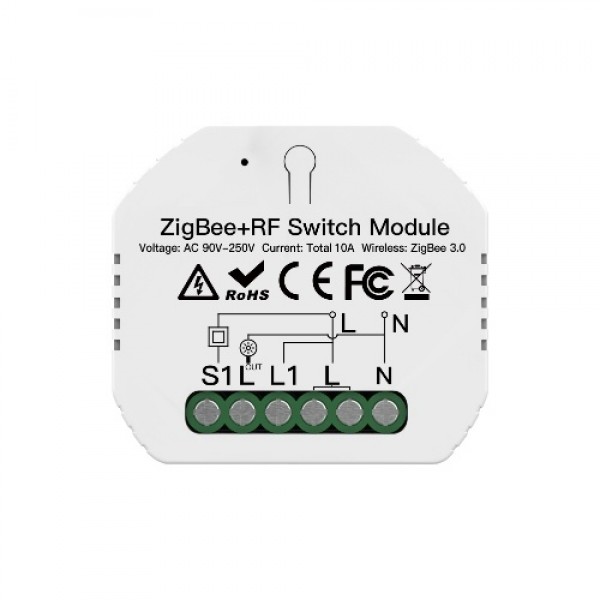 ZIGBEE3.0 Hide Breaker One Way Intelligent Switch Module APP Remote Control with Timer Function Compatible with Amazon Alexa Goo