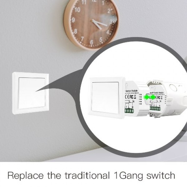 ZIGBEE3.0 Hide Breaker One Way Intelligent Switch Module APP Remote Control with Timer Function Compatible with Amazon Alexa Goo