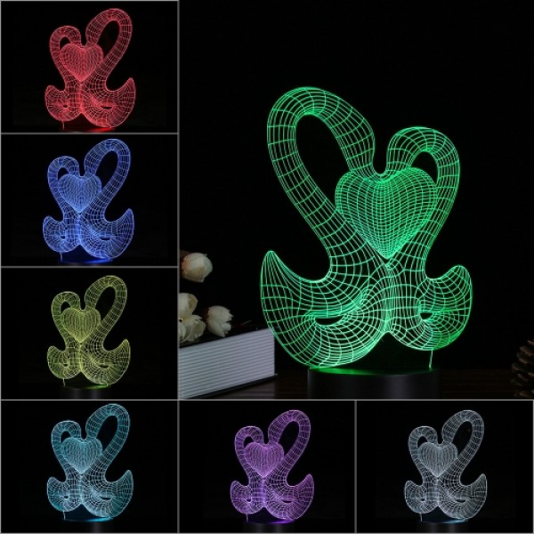 Creative 3D LED Illusion Colorful Table Night Light with Remote Control