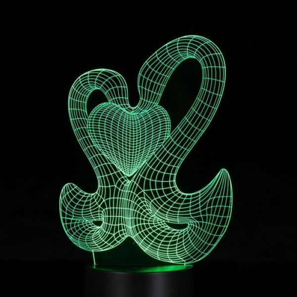 Creative 3D LED Illusion Colorful Table Night Light with Remote Control