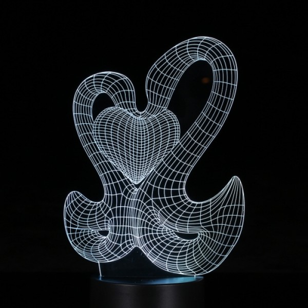 Creative 3D LED Illusion Colorful Table Night Light with Remote Control