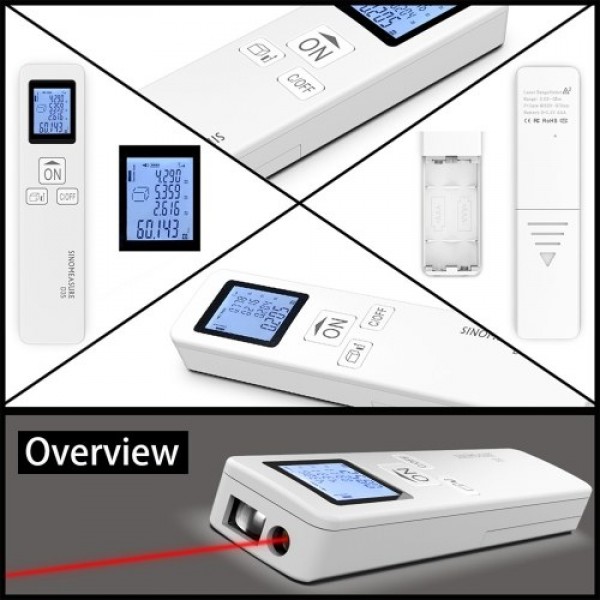 D35 Laser Rangefinder Infrared Measurement 115ft 35m Portable Mini Laser Distance Area Meter Battery Powered Digital Distance Me