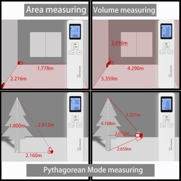 D35 Laser Rangefinder Infrared Measurement 115ft 35m Portable Mini Laser Distance Area Meter Battery Powered Digital Distance Me