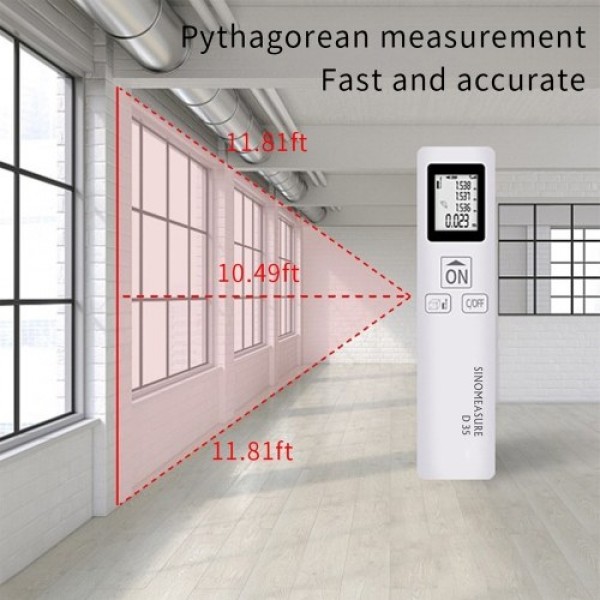 D35 Laser Rangefinder Infrared Measurement 115ft 35m Portable Mini Laser Distance Area Meter Battery Powered Digital Distance Me