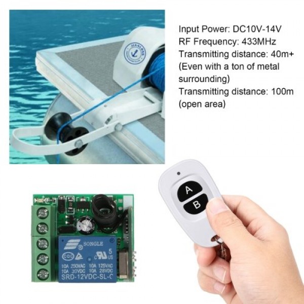 Smart Home 433Mhz DC 12V 1CH Wireless Remote Switch