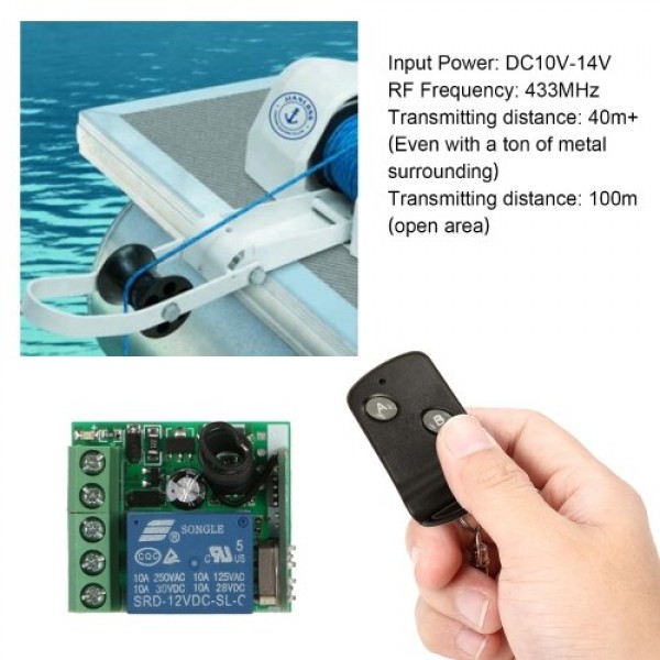 Smart Home 433Mhz DC 12V 1CH Wireless Remote Switch