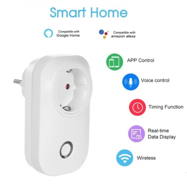 Smart Power Plug Smart Home Socket Voice Control Compatible with Amazon Echo &amp; for Google Home IFTTT Tmall Elf Timing Functi