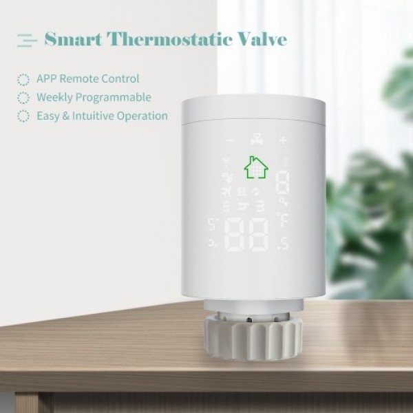 Weekly Programmable Smart Thermostatic Valve WiFi Radiator Temperature Controller APP Remote Control Backlit Touchscreen