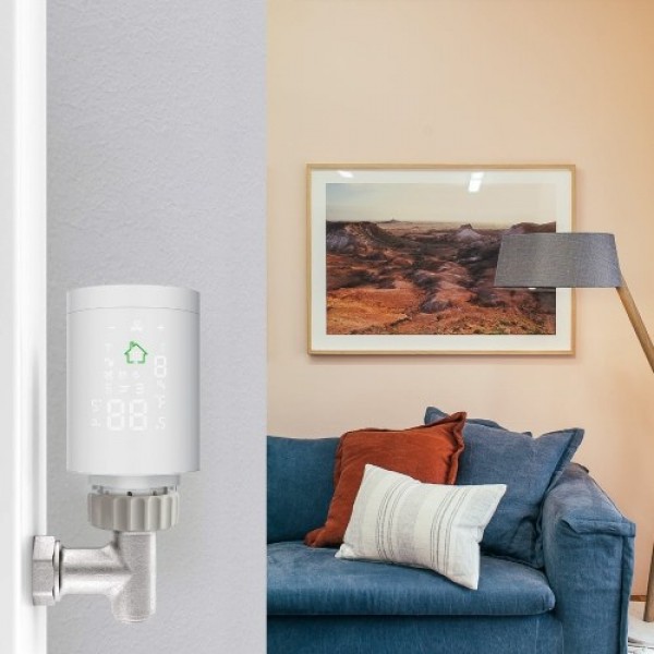 Weekly Programmable Smart Thermostatic Valve WiFi Radiator Temperature Controller APP Remote Control Backlit Touchscreen