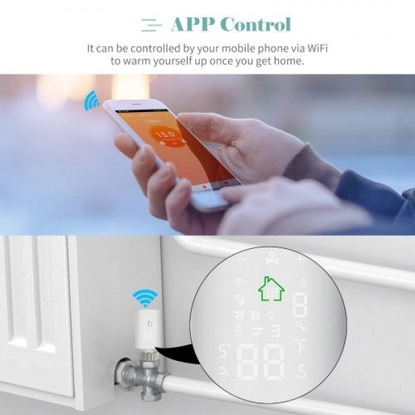 Weekly Programmable Smart Thermostatic Valve WiFi Radiator Temperature Controller APP Remote Control Backlit Touchscreen