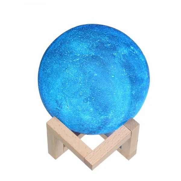 8cm/3.15in 3D Printing Star Moon Lamp USB Led Moon Shaped Table Night Light