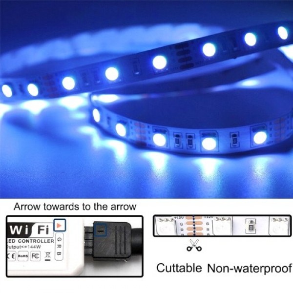 5M Smart Light Strips WIFI Control Color Changing LED