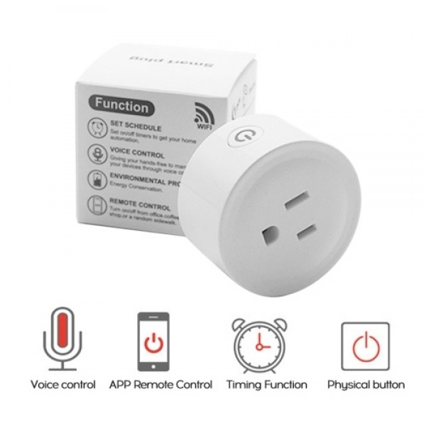 Amazon Alexa Smart Socket US Standard Graffiti Smart Cross-border WiFi Voice Control Timer Switch white