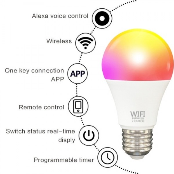 Fcmila TY007 Smart WiFi Light Bulb LED RGB Color Changing