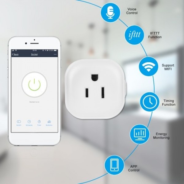 Mini Wifi Smart Socket with Energy Monitoring Function