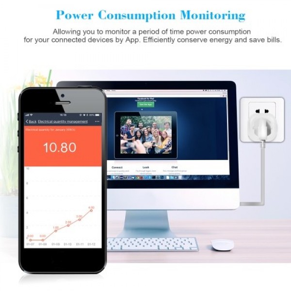 Mini Wifi Smart Socket with Energy Monitoring Function