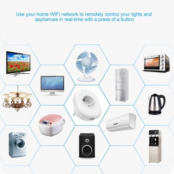 Wifi Smart Socket Plug with Big On/Off Switch Button + USB Port