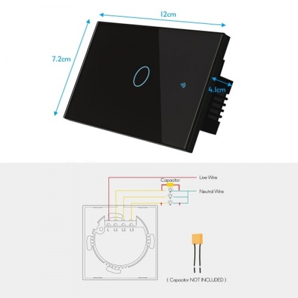 Wi-Fi Smart Voice Control Switch Light Remote Control No Neutral &amp; Hub Required