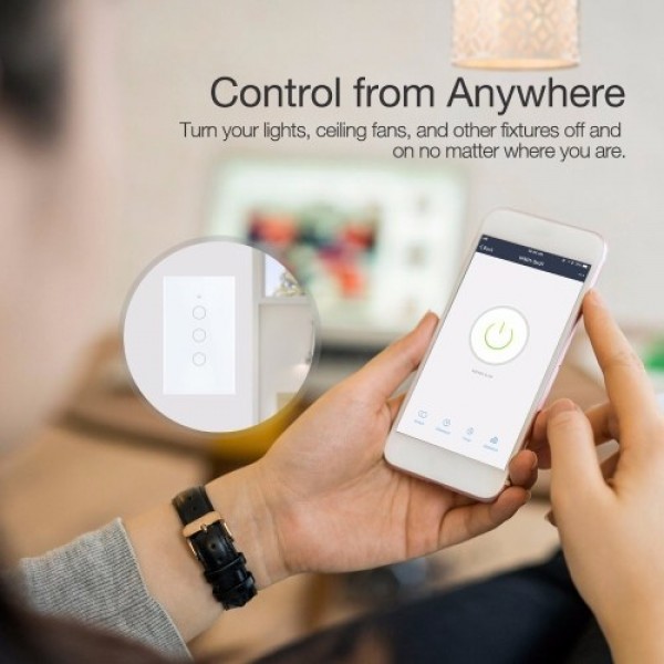 Wi-Fi Smart Voice Control Switch Light Remote Control No Neutral &amp; Hub Required