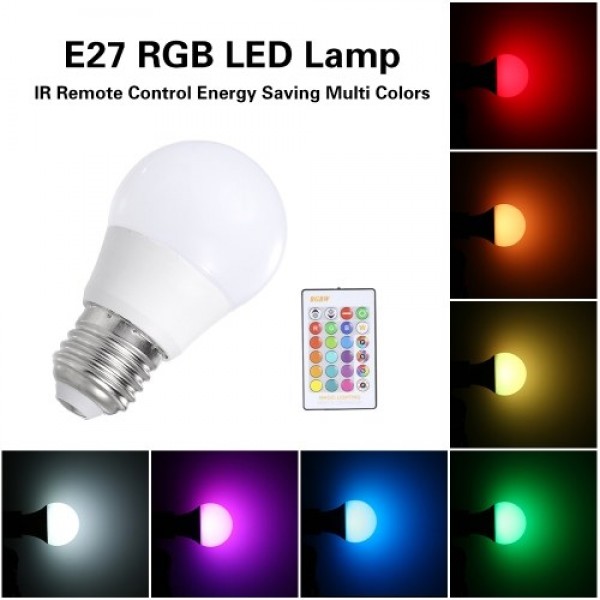 15W RGB LED Lamp E27 Dimmable Bulb Energy Saving Light