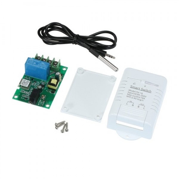 TH-16 Smart Wifi Switch Compatible with Sonoff &amp; EWeLink 16A/3500W Monitoring Temperature Wireless Home Automation Kit