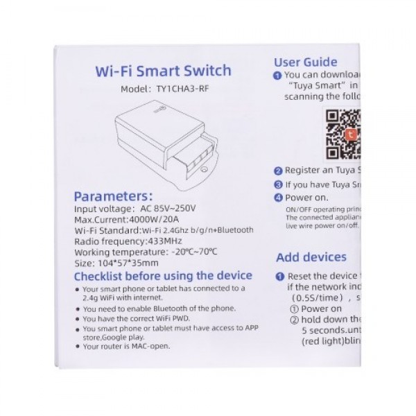 WIFI Smart Switch 10A Wireless Light Timer