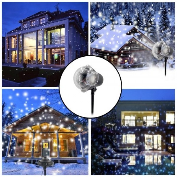 LED Mini Night Light Snow Projector Lawn Greensward Light