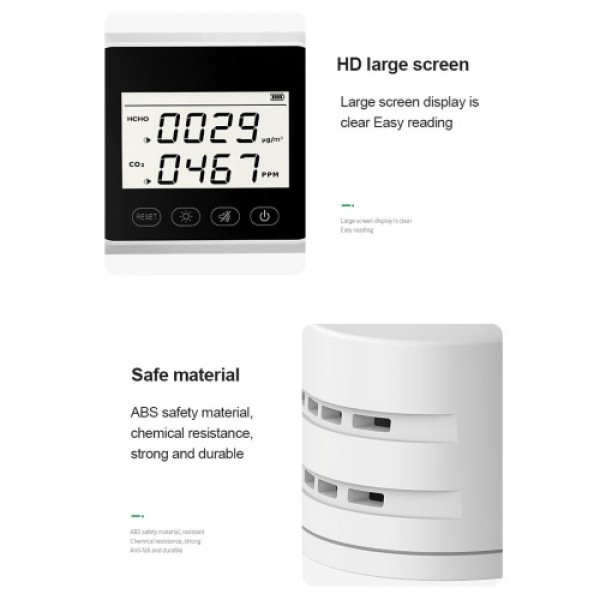 X7 Wall-mounted Air Quality Detector HCHO CO2 Accurate Monitoring Sound Alarm for Home Office