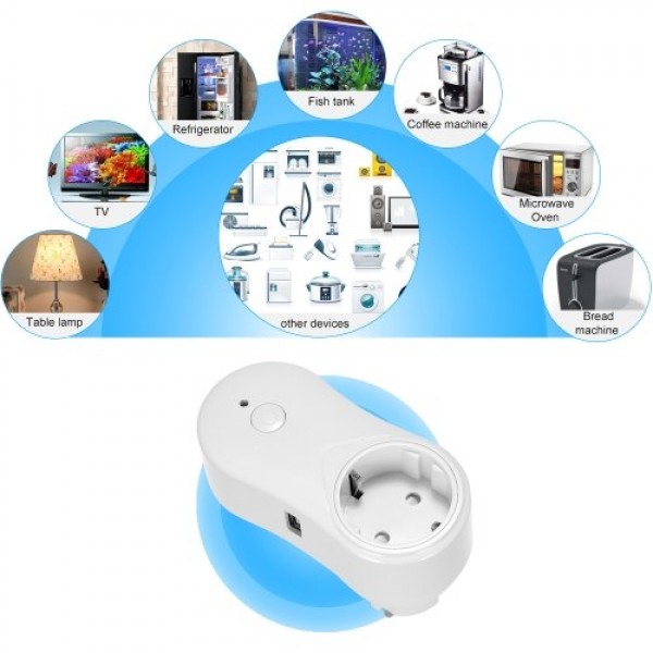 Smart WiFi Socket EU Type E with USB Outlet Remote Control