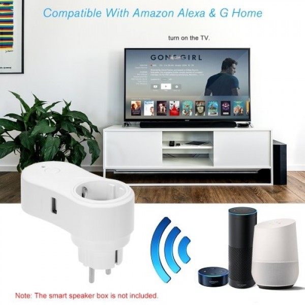 Smart WiFi Socket EU Type E with USB Outlet Remote Control