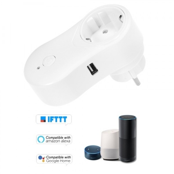 Smart WiFi Socket EU Type E with USB Outlet Remote Control