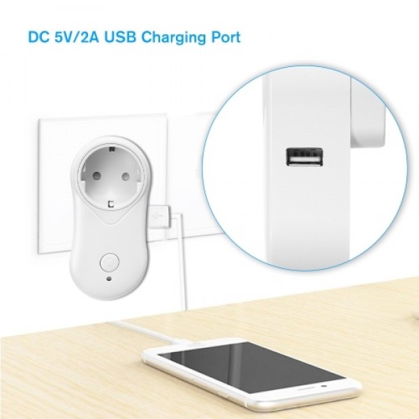 Smart WiFi Socket EU Type E with USB Outlet Remote Control