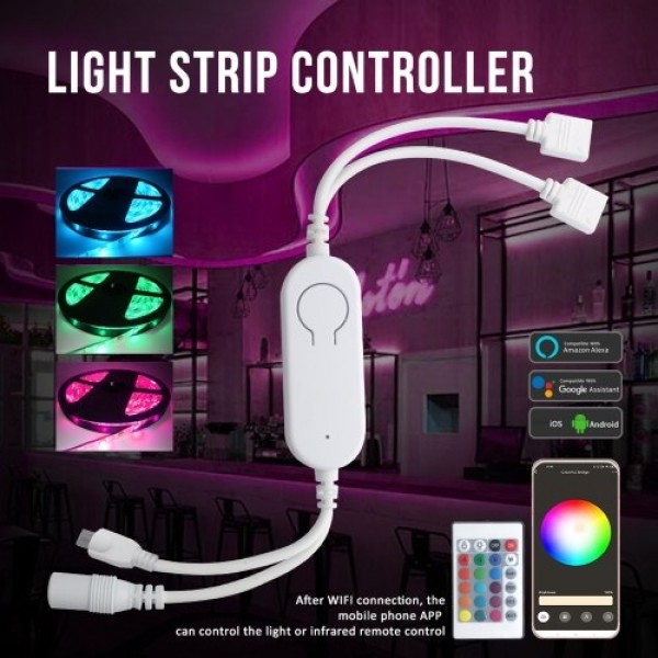 DC5V~12V IR+WiFi RGB Controller LED Strip Light Controller