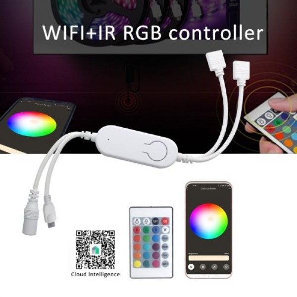 DC5V~12V IR+WiFi RGB Controller LED Strip Light Controller