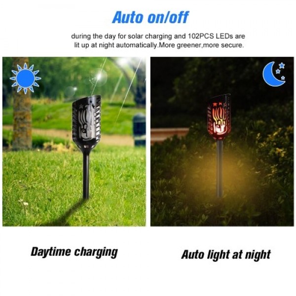 LED Waterproof Outdoor Solar Flame Flickering Lawn Lamps