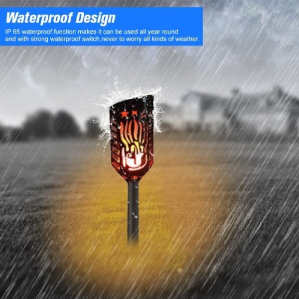 LED Waterproof Outdoor Solar Flame Flickering Lawn Lamps