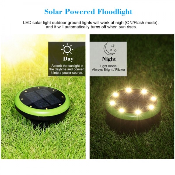 4PCS Solar Power LED Waterproof Spotlight