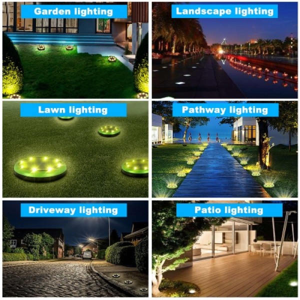 4PCS Solar Power LED Waterproof Spotlight