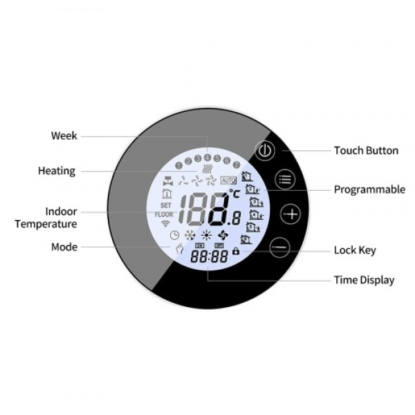 WIFI Intelligent Thermostat with LCD Display Smart Heating Radiator Thermostat