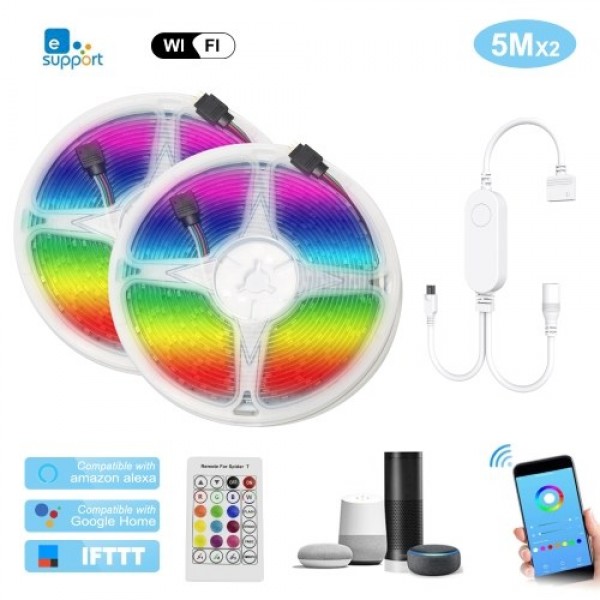 WIFI LED Strip Lights Kit 10m/32.8ft Length RGB Smart Light Strip