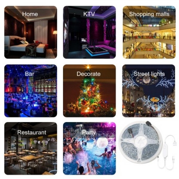 WIFI LED Strip Lights Kit 10m/32.8ft Length RGB Smart Light Strip