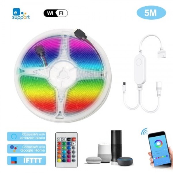 WIFI LED Strip Lights Kit 5m/16.4ft Length RGB Smart Light Strip