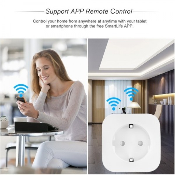 2PCS Mini Smart WiFi Socket EU Type F