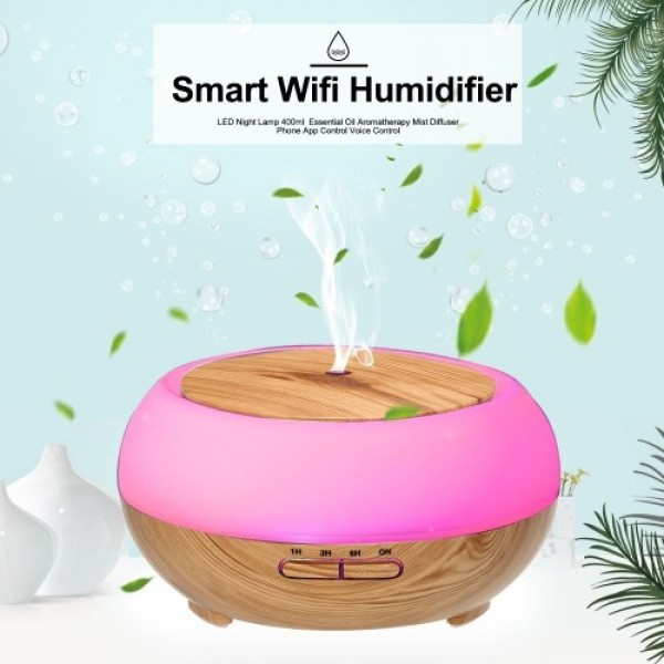 Smart Wifi Wireless LED Night Lamp 400ml Humidifier Essential Oil Aromatherapy Mist Diffuser