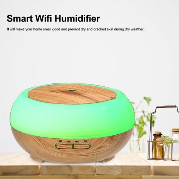 Smart Wifi Wireless LED Night Lamp 400ml Humidifier Essential Oil Aromatherapy Mist Diffuser