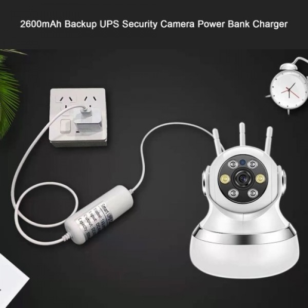 2600mAh Backup UPS Security Camera Power Bank Charger USB UPS Cable