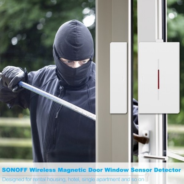 2PCS SONOFF DW1 Sensor 433Mhz Door Window Alarm Sensor Wireless Automation Anti-Theft Alarm Compatible With RF Bridge For Smart 