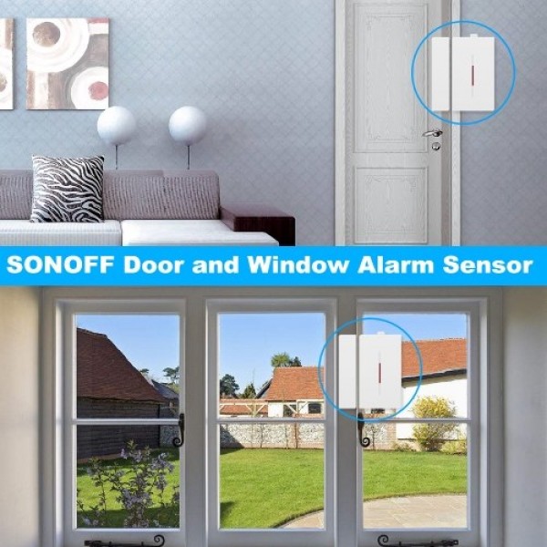 2PCS SONOFF DW1 Sensor 433Mhz Door Window Alarm Sensor Wireless Automation Anti-Theft Alarm Compatible With RF Bridge For Smart 