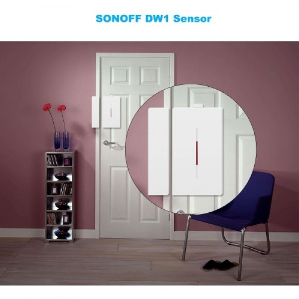 2PCS SONOFF DW1 Sensor 433Mhz Door Window Alarm Sensor Wireless Automation Anti-Theft Alarm Compatible With RF Bridge For Smart 