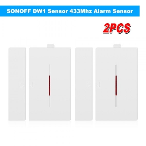 2PCS SONOFF DW1 Sensor 433Mhz Door Window Alarm Sensor Wireless Automation Anti-Theft Alarm Compatible With RF Bridge For Smart 